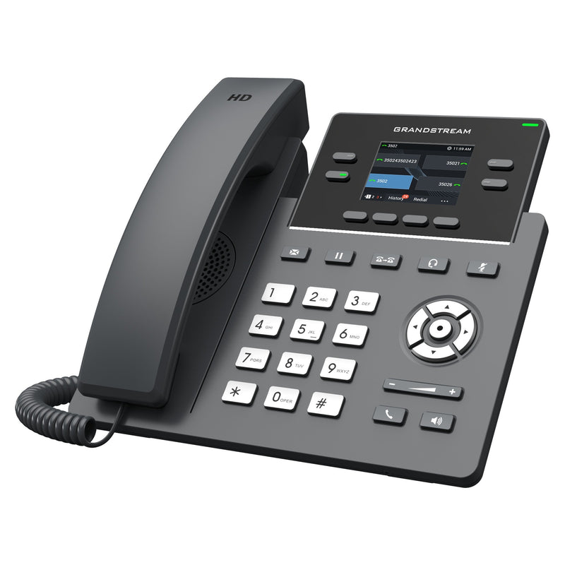 Grandstream GRP2612P 4-line Carrier-Grade IP Phone with Dual PoE Fast Ethernet Ports - Black