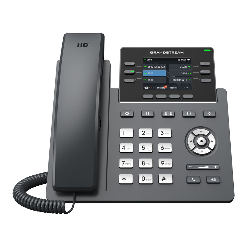 Grandstream GRP2613W 6-line Carrier-Grade IP Phone with Dual PoE Gigabit Ethernet Ports
