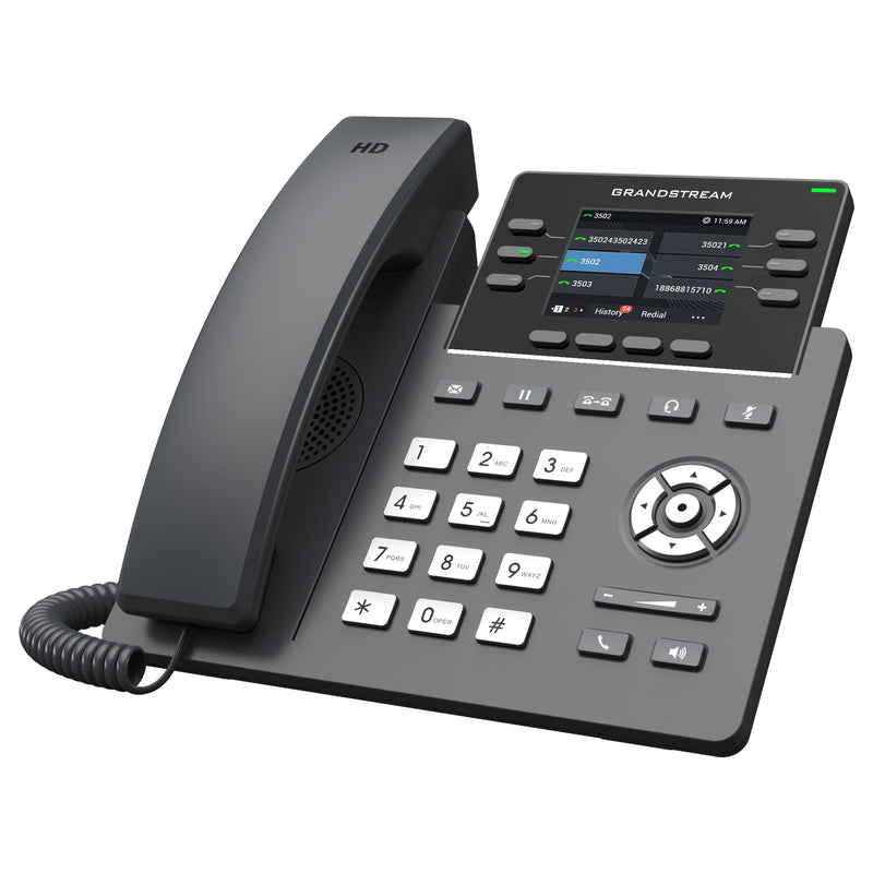 Grandstream GRP2613W 6-line Carrier-Grade IP Phone with Dual PoE Gigabit Ethernet Ports