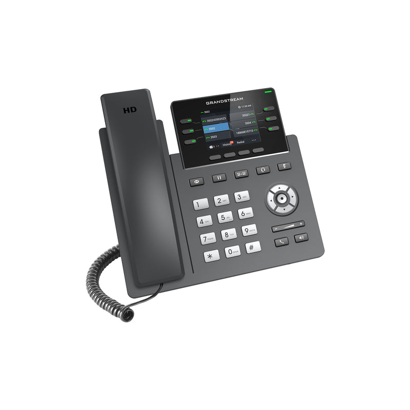 Grandstream GRP2613 6-line Carrier-Grade IP Phone with Dual PoE Gigabit Ethernet Ports - Black