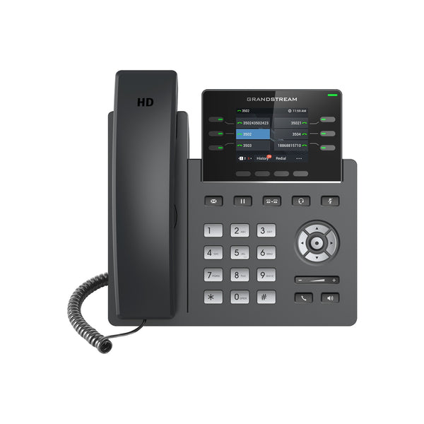 Grandstream GRP2613 6-line Carrier-Grade IP Phone with Dual PoE Gigabit Ethernet Ports - Black