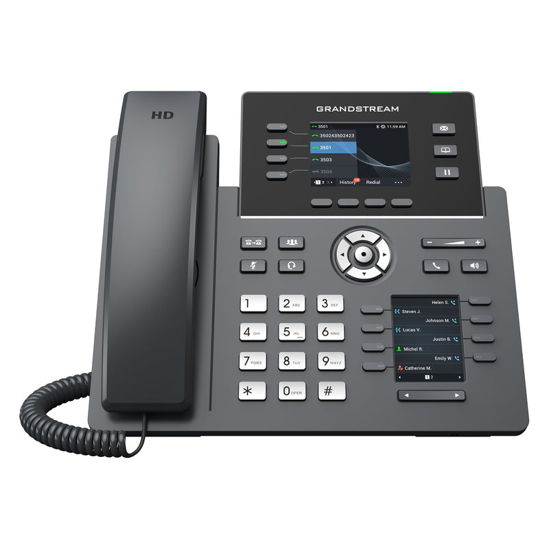 Grandstream GRP2614 4-line Carrier-Grade IP Phone with Dual Poe Gigabit Ethernet Ports and Integrated Dual-band 2.4-GHz & 5-GHz Wi-Fi - Black