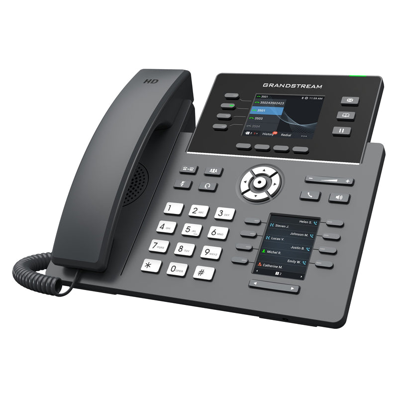 Grandstream GRP2614 4-line Carrier-Grade IP Phone with Dual Poe Gigabit Ethernet Ports and Integrated Dual-band 2.4-GHz & 5-GHz Wi-Fi - Black