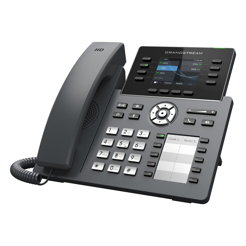 Grandstream GRP2634 8-Line Professional Carrier-Grade IP Phone with Dual PoE Gigabit Ethernet Ports, Dual-band 2.4-GHz & 5-GHz Wi-Fi and 10 MPK Extension Keys - Black