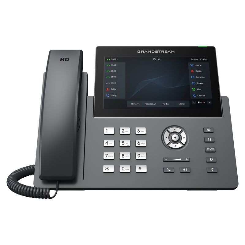 Grandstream GRP2670 12-Line Professional Carrier-Grade IP Phone with Dual PoE Gigabit Ethernet Ports, Dual-band 2.4-GHz & 5-GHz Wi-Fi - Black