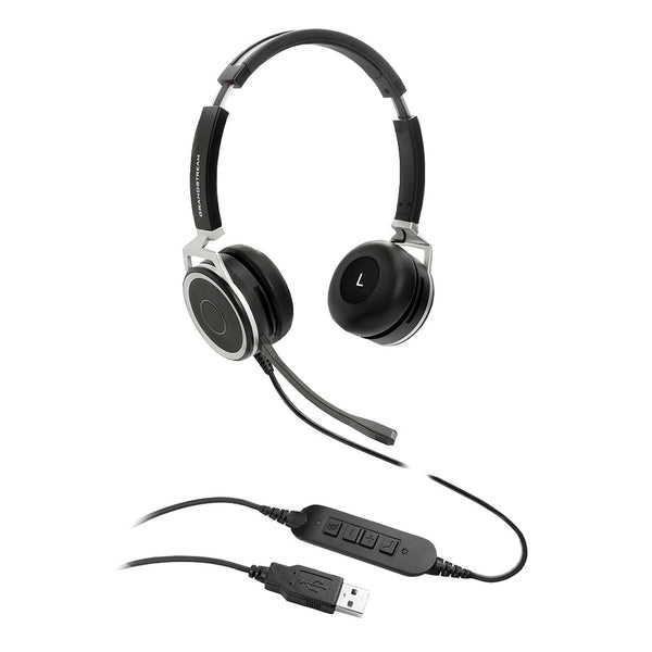 Grandstream GUV3005 HD USB Headset with Noise Canceling Mic and Busy Light - Black