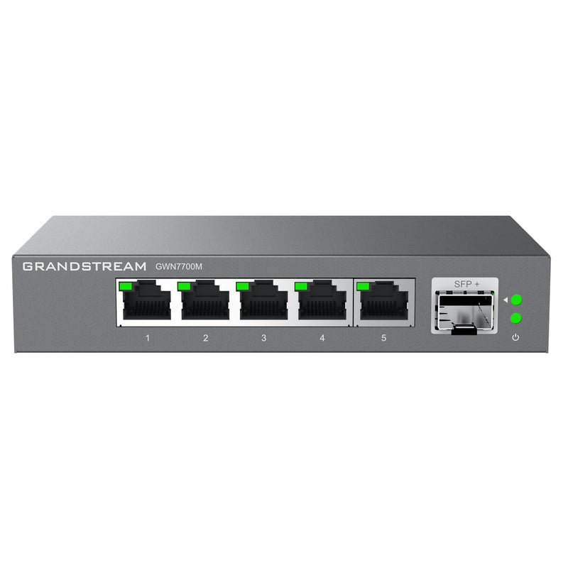 Grandstream Unmanaged 6-port 2.5 Multi-Gigabit Switch with 5 x 2.5 Gigabit Ethernet and 1 x SFP+ Ports - Grey