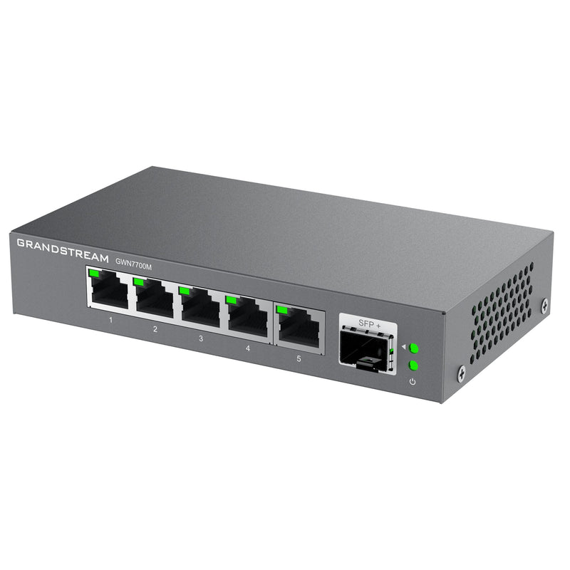 Grandstream Unmanaged 6-port 2.5 Multi-Gigabit Switch with 5 x 2.5 Gigabit Ethernet and 1 x SFP+ Ports - Grey