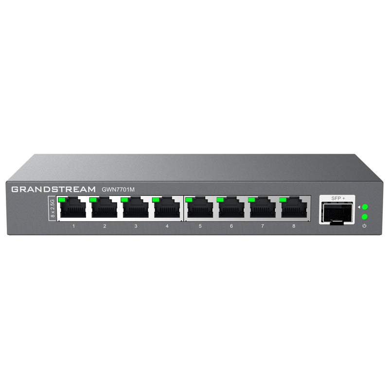 Grandstream Unmanaged 9-port 2.5 Multi-Gigabit Switch with 8 x 2.5 Gigabit Ethernet and 1 x SFP+ Ports - Grey