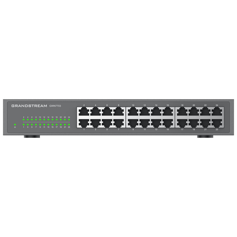 Grandstream Rackmountable Layer 2 Unmanaged 24-port Gigabit Ethernet Switch - Grey