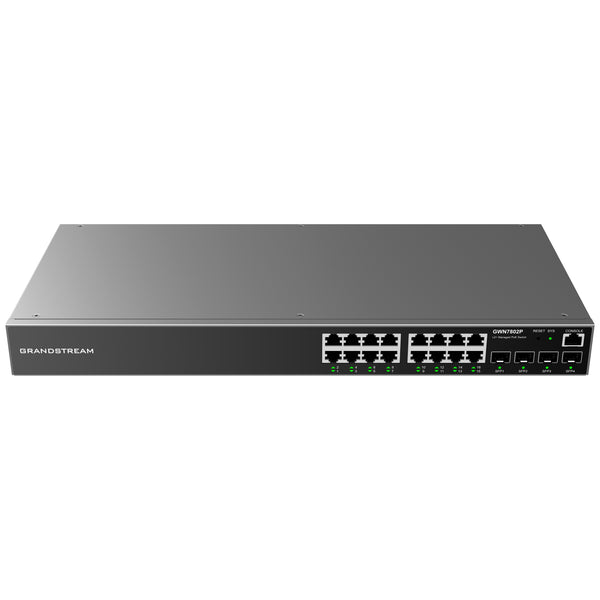 Grandstream Rackmountable Enterprise Layer 2+ 20-port Managed PoE Network Switch with 16 x PoE Gigabit Ethernet Ports and 4 x SFP Ports - Grey (CALL FOR QUOTE)