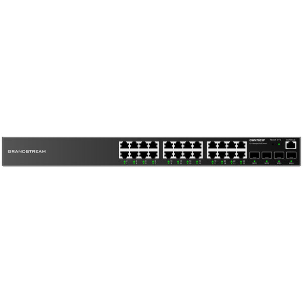 Grandstream Rackmountable Enterprise Layer 2+ 28-port Managed PoE Network Switch with 24 x PoE Gigabit Ethernet Ports and 4 x SFP Ports - Grey (CALL FOR QUOTE)