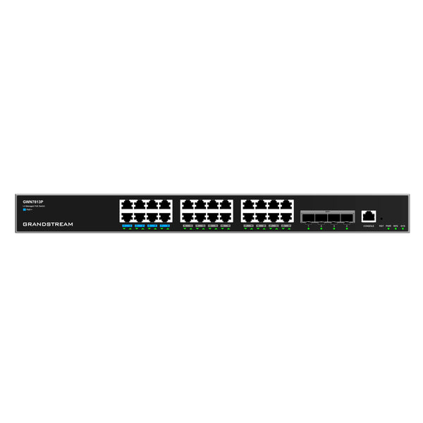 Grandstream Rackmountable Enterprise Layer 3 28-port Managed PoE Network Switch with 24 x PoE Gigabit Ethernet Ports and 4 x SFP+ Ports - Grey (CALL FOR QUOTE)