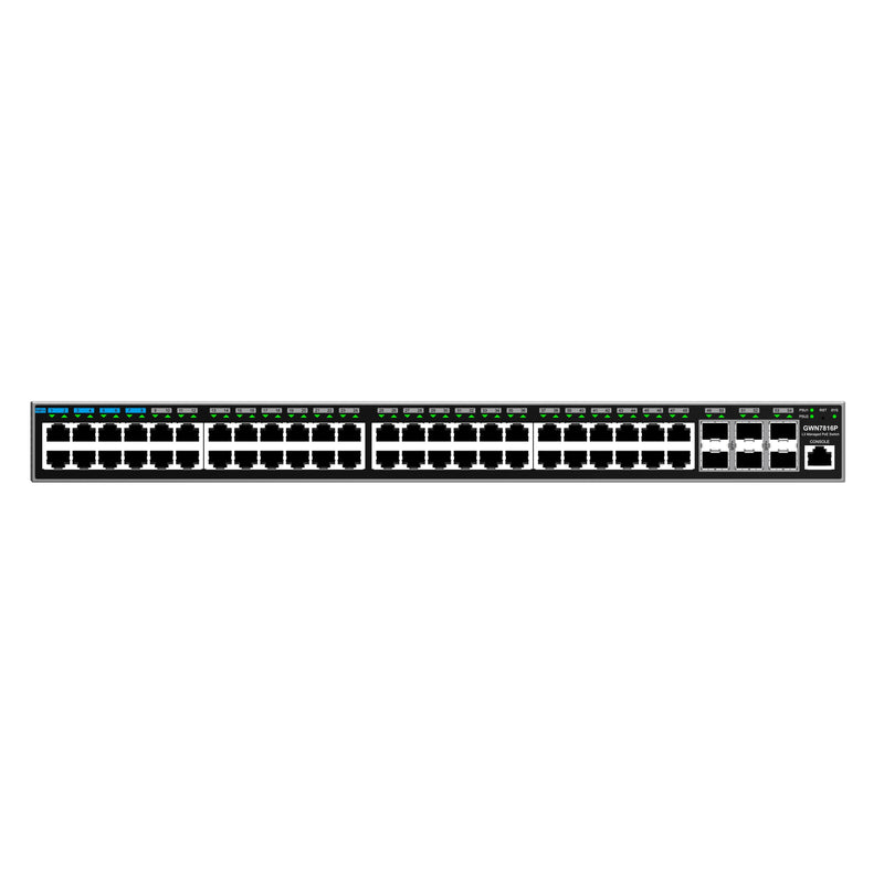 Grandstream Rackmountable Enterprise Layer 3 54-port Managed PoE Network Switch with 48 x PoE Gigabit Ethernet Ports and 6 x SFP+ Ports - Grey