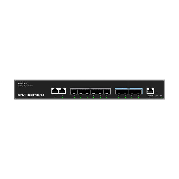 Grandstream Rackmountable Enterprise Layer 3 10-port Managed Aggregation Switch with 6 x SFP Ports, 4 x SFP+ Ports and 2 x Gigabit Ethernet Ports - Grey (CALL FOR QUOTE)