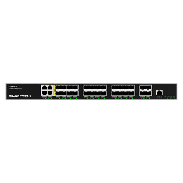 Grandstream Rackmountable Enterprise Layer 3 32-port Managed Aggregation Switch with 24 x SFP Ports, 4 x SFP+ Ports, and 4 x Gigabit Ethernet Combo Ports - Grey (CALL FOR QUOTE)