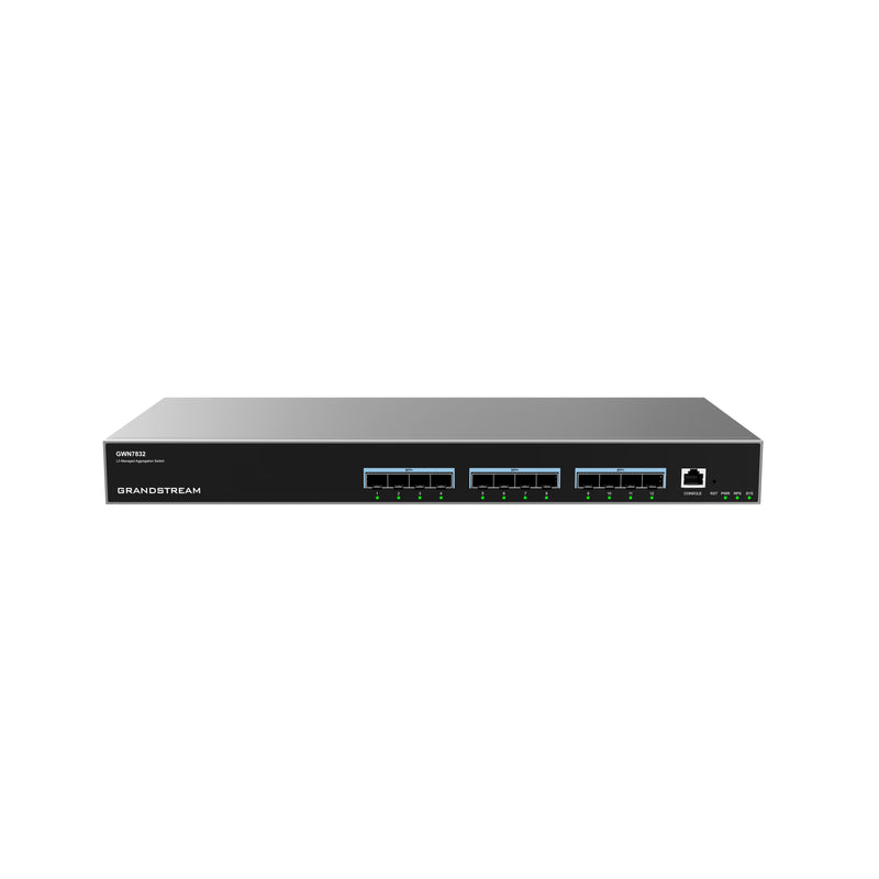 Grandstream Rackmountable Enterprise Layer 3 12-port Managed Aggregation Switch with 12 x SFP+ Ports - Grey (CALL FOR QUOTE)