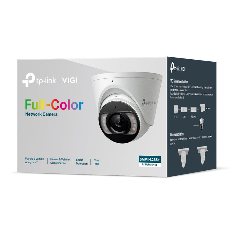 TP-Link VIGI 5MP Full Colour 2.8-mm Lens Turret Network Camera - White