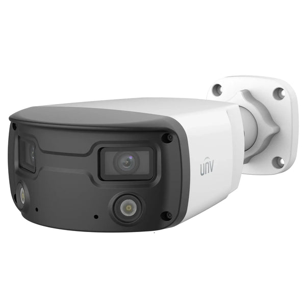 Uniview 4MP HD ColorHunter Wide Angle Dual 4.0-mm Fixed Lens Bullet Network Camera - White