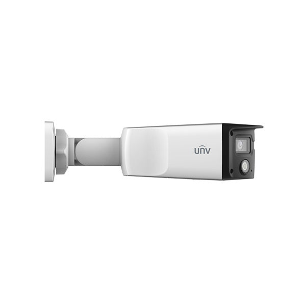 Uniview IPC2K24SE-ADF40KMC-WL-I0 4MP HD ColorHunter Wide Angle Dual 4.0-mm Fixed Lens Bullet Network Camera - White