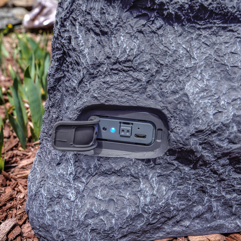 Victrola Wireless Waterproof Rechargeable Bluetooth Outdoor Rock Speakers - Pair - Grey