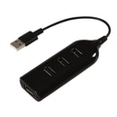 Jensen USB A to 4 Port USB A Hub - Black