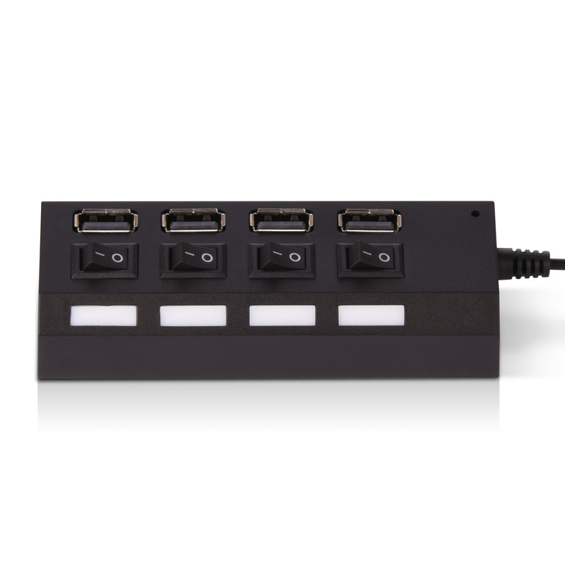 Jensen USB C to 4 Port USB A Hub - Black