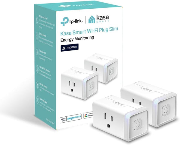 TP-Link Kasa Smart Energy Monitoring Wi-Fi Plug Slim - White