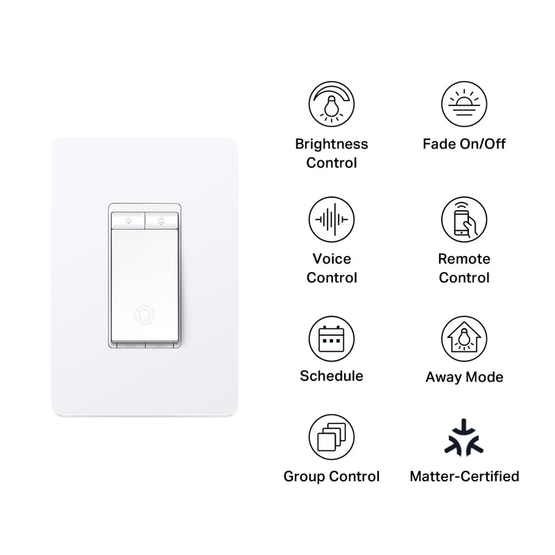 TP-Link Kasa Smart Wi-Fi Dimmer Matter Light Switch 3-pack - White