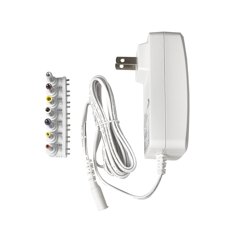 RCA 2500-mA Universal AC to DC Power Adapter - White