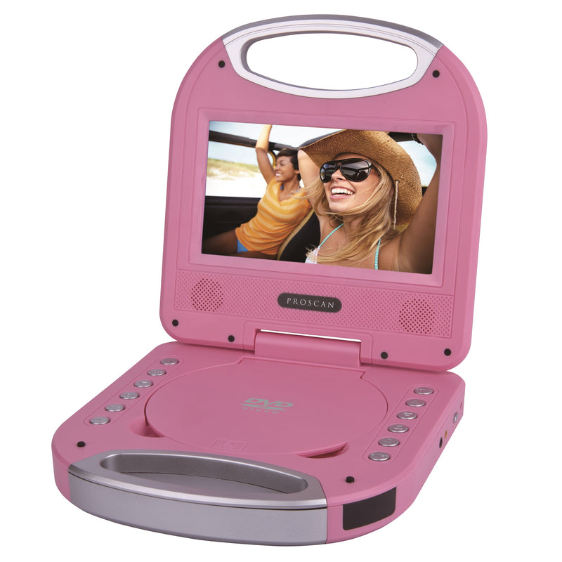 Proscan 7-in Portable DVD Player with Integrated Handle - Pink