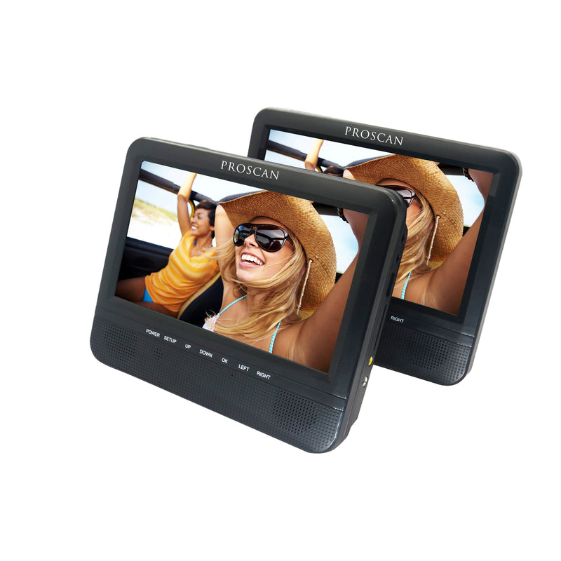 Proscan 7-in Dual Screen Portable DVD Player - Black