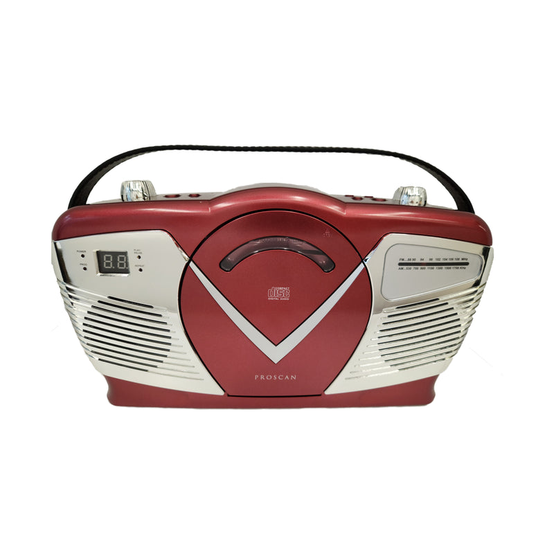 Proscan Retro Portable Boombox - Red