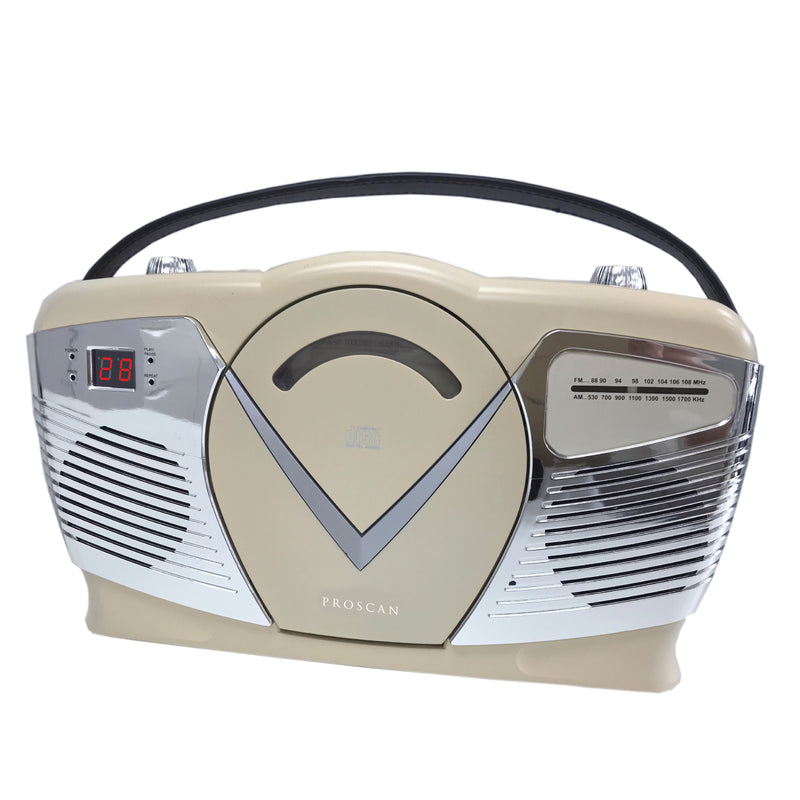 Proscan Retro Portable CD/Radio Boombox - Cream