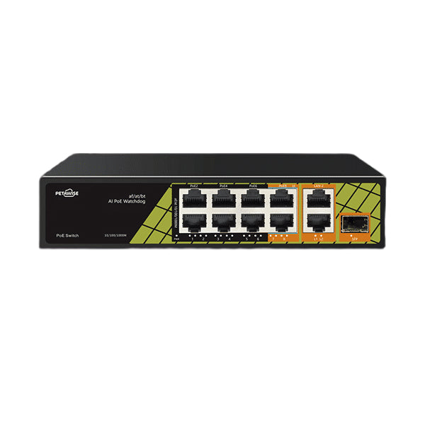 Uniview - PW2020-6T2G-IN - AI PoE Switch with 6 x 100mbps + 2 x gigabit rj45 + 2 x gb uplink +  1 x SFP