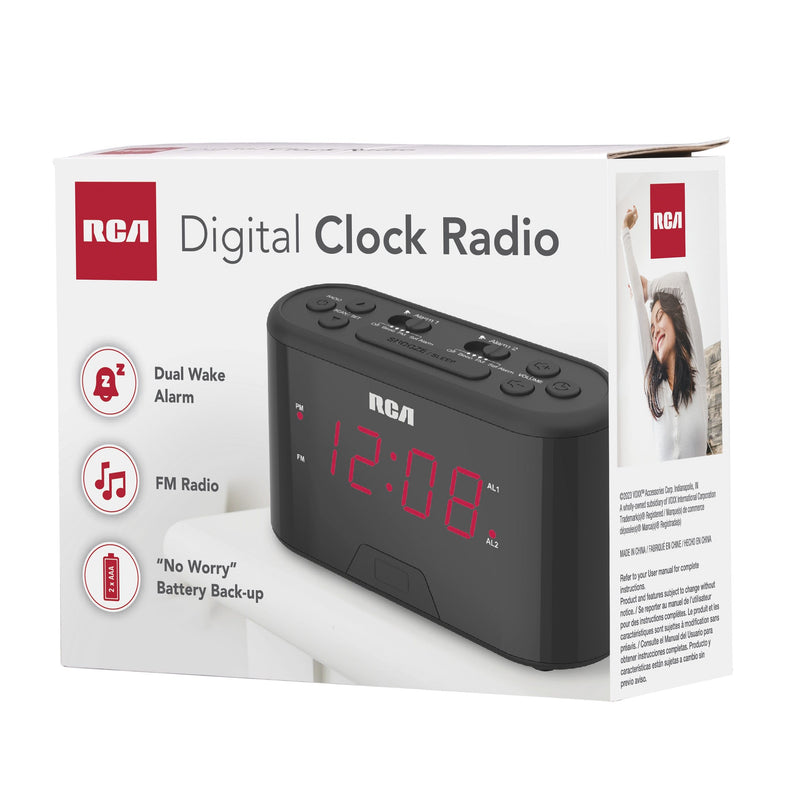 RCA Digital Clock Radio - Black