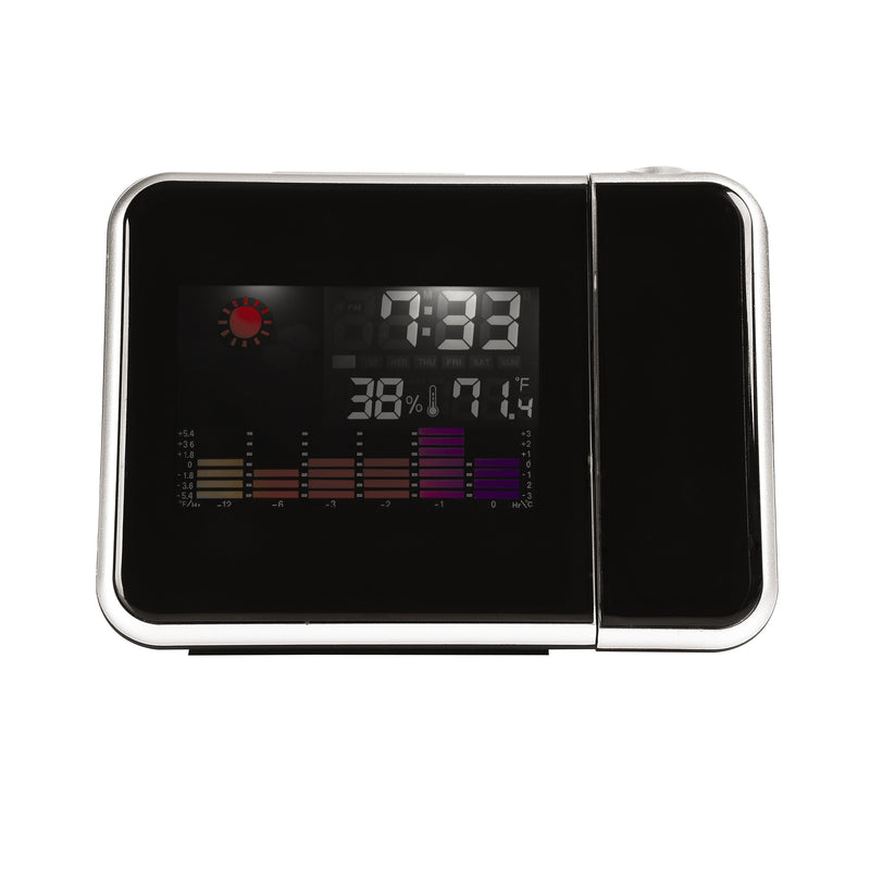 RCA Alarm Clock Time Projector with Color Display - Black