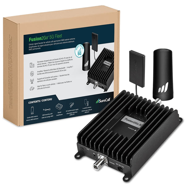 SureCall High-Performance 5G Ultra-Wideband Cell Phone Signal Booster for Fleet Vehicles - Black