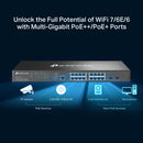 TP-Link Omada 16-Port 2.5G and 2-Port 10GE SFP+ L2+ Rackmountable Managed Switch with 8-Port PoE+ - Grey