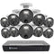 Swann Master 4K Ultra HD 16-channel 2TB Hard Drive NVR Security System with 10 x 4K Heat and Motion Detection Spotlight IP Security Cameras (NHD-875WLB) - White - Open Box