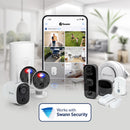 Swann CoreCam Pro 2K Wi-Fi Heat and Motion Detecting Wireless Spotlight Camera with Solar Panels - 3-pack - White