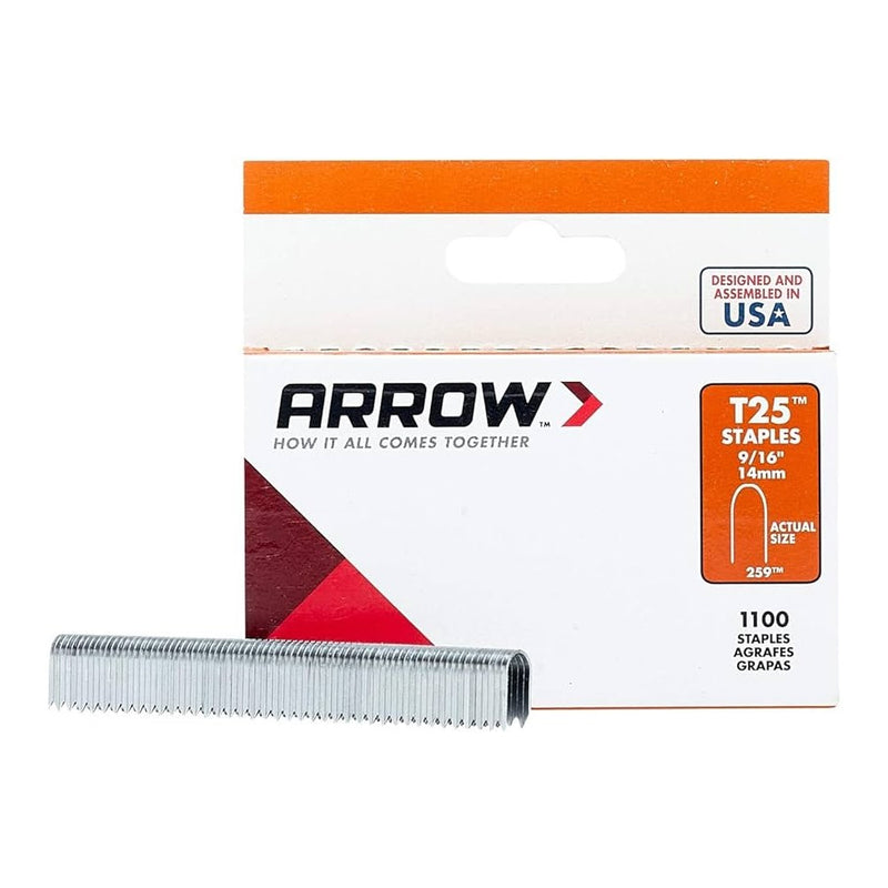 Arrow Fastener T25 Round Crown 14-mm (9/16-in) Staples - 1100-pack