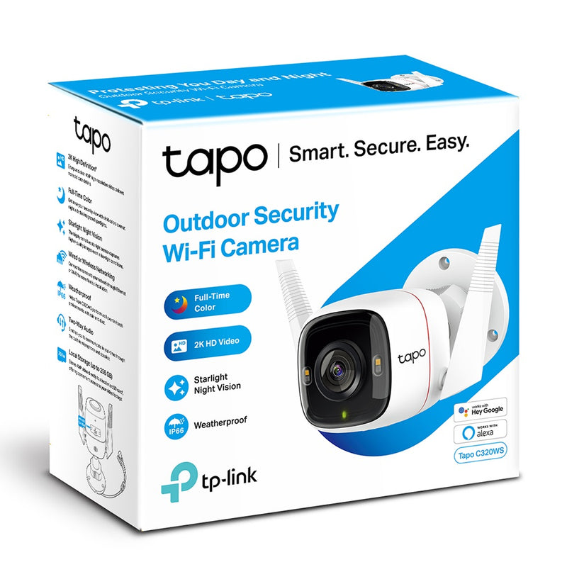 TP-Link Tapo 2K QHD Starlight Night Vision Outdoor Security Wi-Fi Camera - White