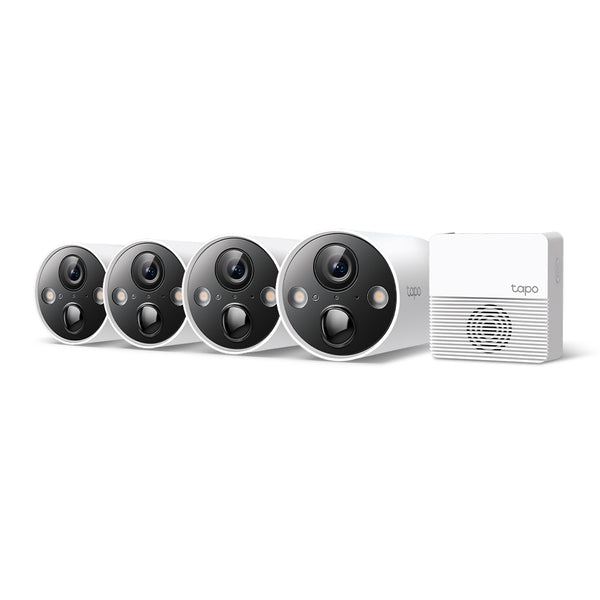 TP-Link Tapo 2K QHD Smart Wire-Free Security System with 4 Cameras and H200 Hub - White