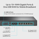 TP-Link Omada 11-port Rackmountable VPN Router with 2 x 10G SFP+ Ports - Grey