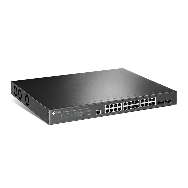 TP-Link JetStream 24-Port 2.5GBASE-T and 4-Port 10GE SFP+ L2+ Rackmountable Managed Switch with 16-Port PoE+ & 8-Port PoE++ - Grey