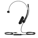 Yealink UH34 Lite Microsoft Teams Certified USB-A Wired Mono Headset with Foam Ear Cushion - Black