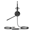 Yealink UH34 Unified Communications USB-A Wired Mono Headset with Leather Ear Cushion - Black