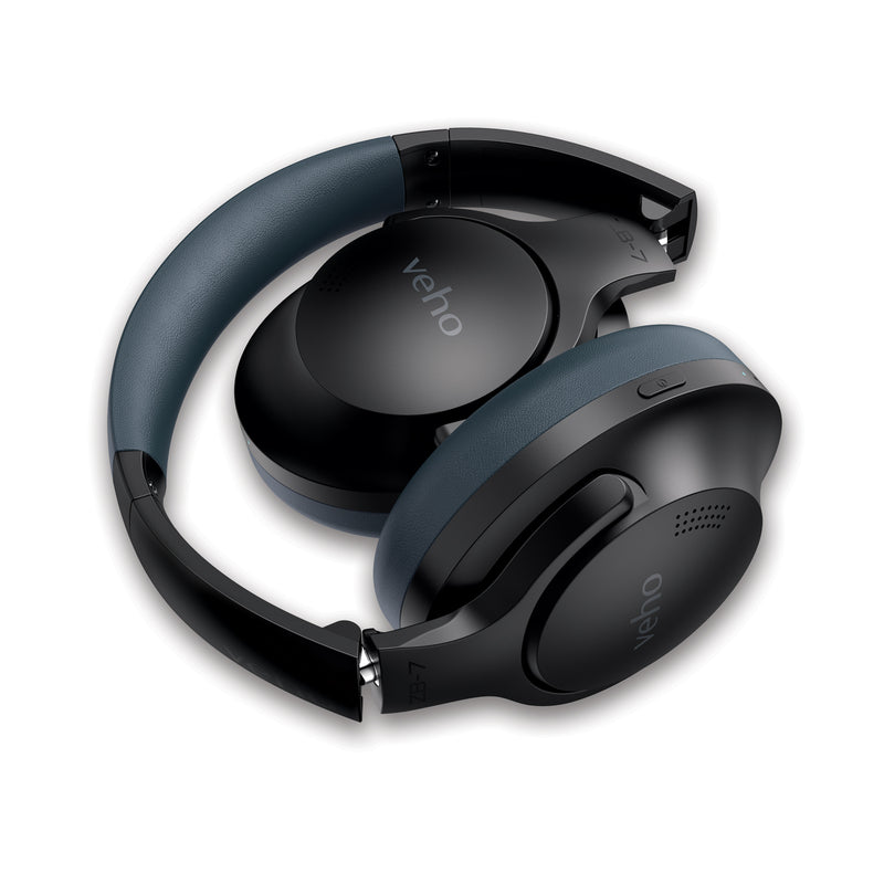 Veho ZB-7 Bluetooth Wireless Headphones with Active Noise Cancelling - Black/Grey