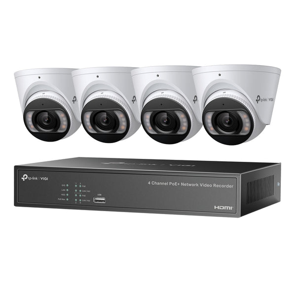 TP-Link VIGI 4MP Full-Color Turret IPC & 4 Channel PoE+ NVR Kit
